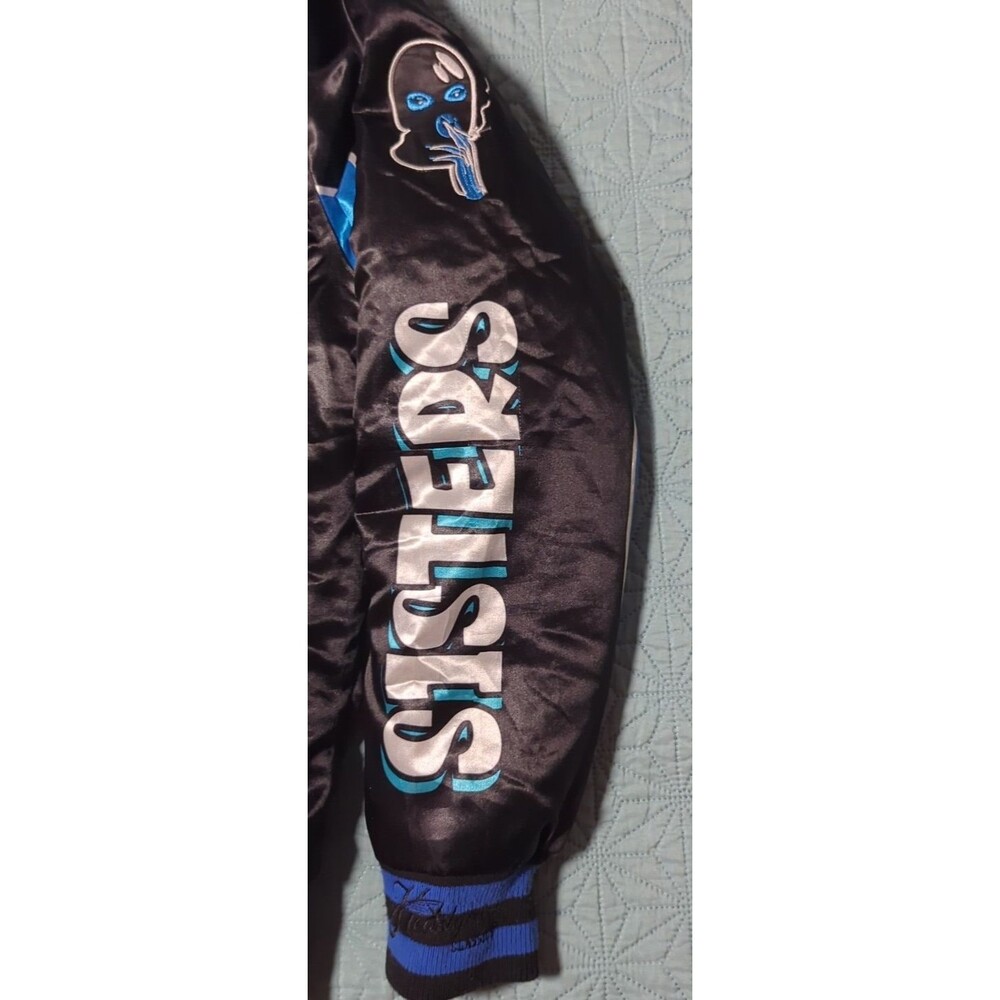 HGC The Gross Sisters 2001 Black Blue Satin Bomber Jacket Proud Family Sz S - Picture 5 of 9